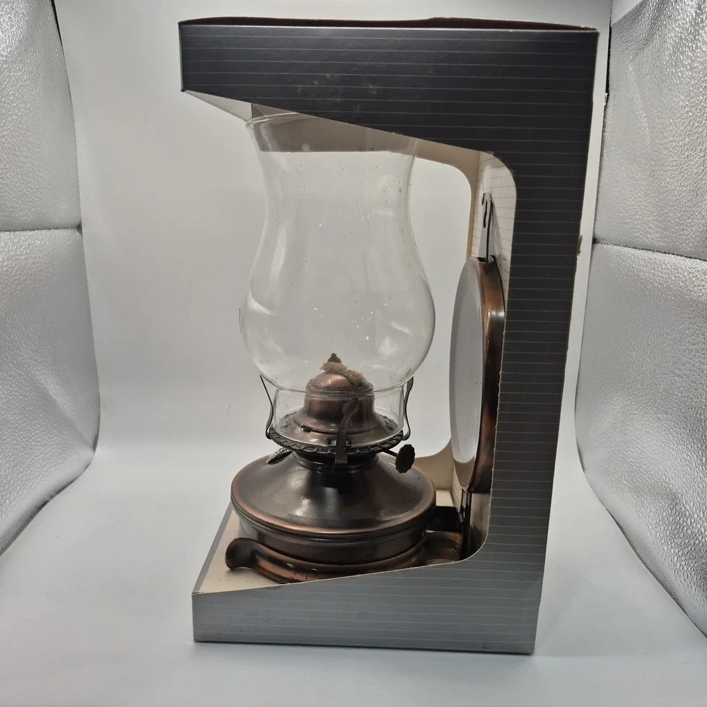 Vintage Lamplight Farms Oil Lamp Wall Mounted  New In Box Clear Glass